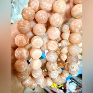Peach Moonstone Bracelets – 9mm Natural Gemstone | Choose Your Bracelet